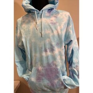 Artist Union Clothing Co. Tie Dye Hoodie Mens Size Medium Blue/Purple/White
